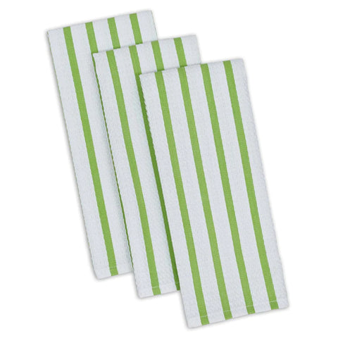 Green striped Teatowel, Set Of 3