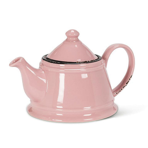 Ceramic Enamel Style Teapot - PINK