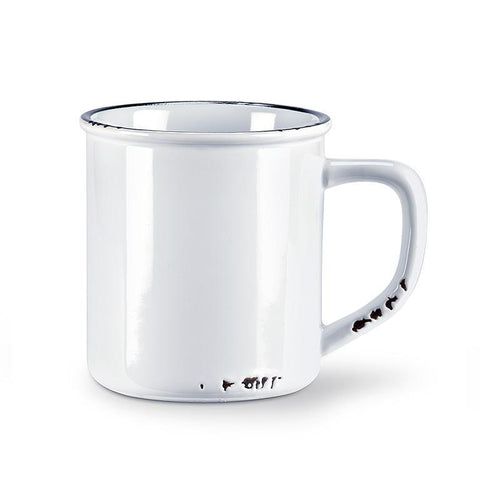 Ceramic Enamel Style Mug- WHITE