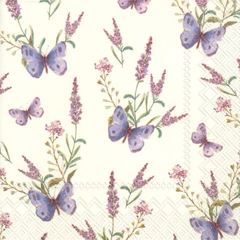Luncheon Paper Napkin: Purple Butterflies