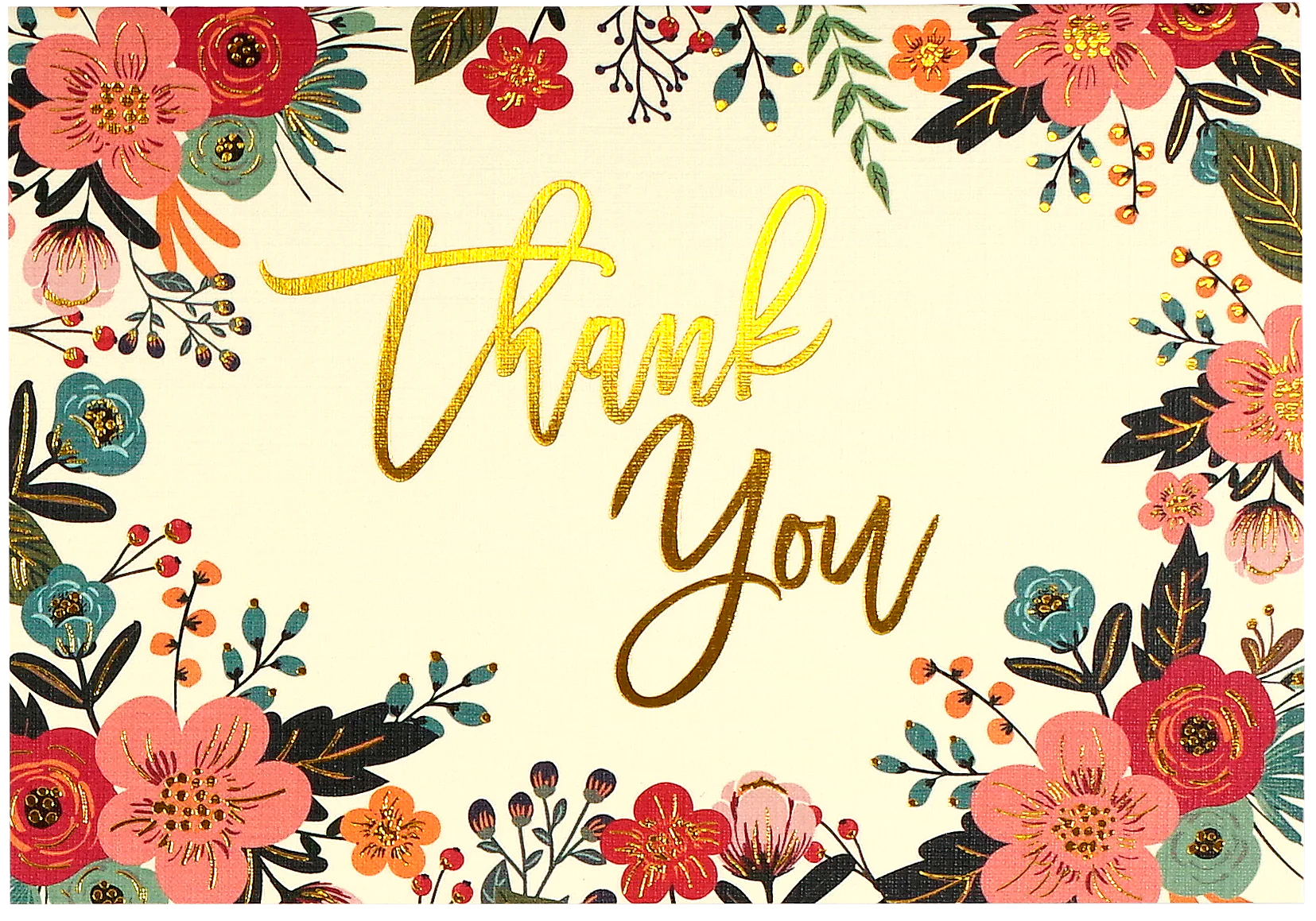 Floral Thank You Cards, Box Of 14