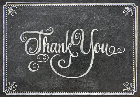 Chalkboard Thank You Cards, Box Of 14