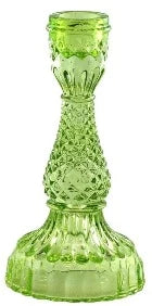 Depression Glass Taper Holder: MEDIUM LIME