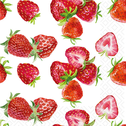 Luncheon Paper Napkin: Strawberries