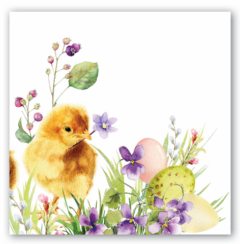Luncheon Paper Napkin: Bunny Meadow Chick