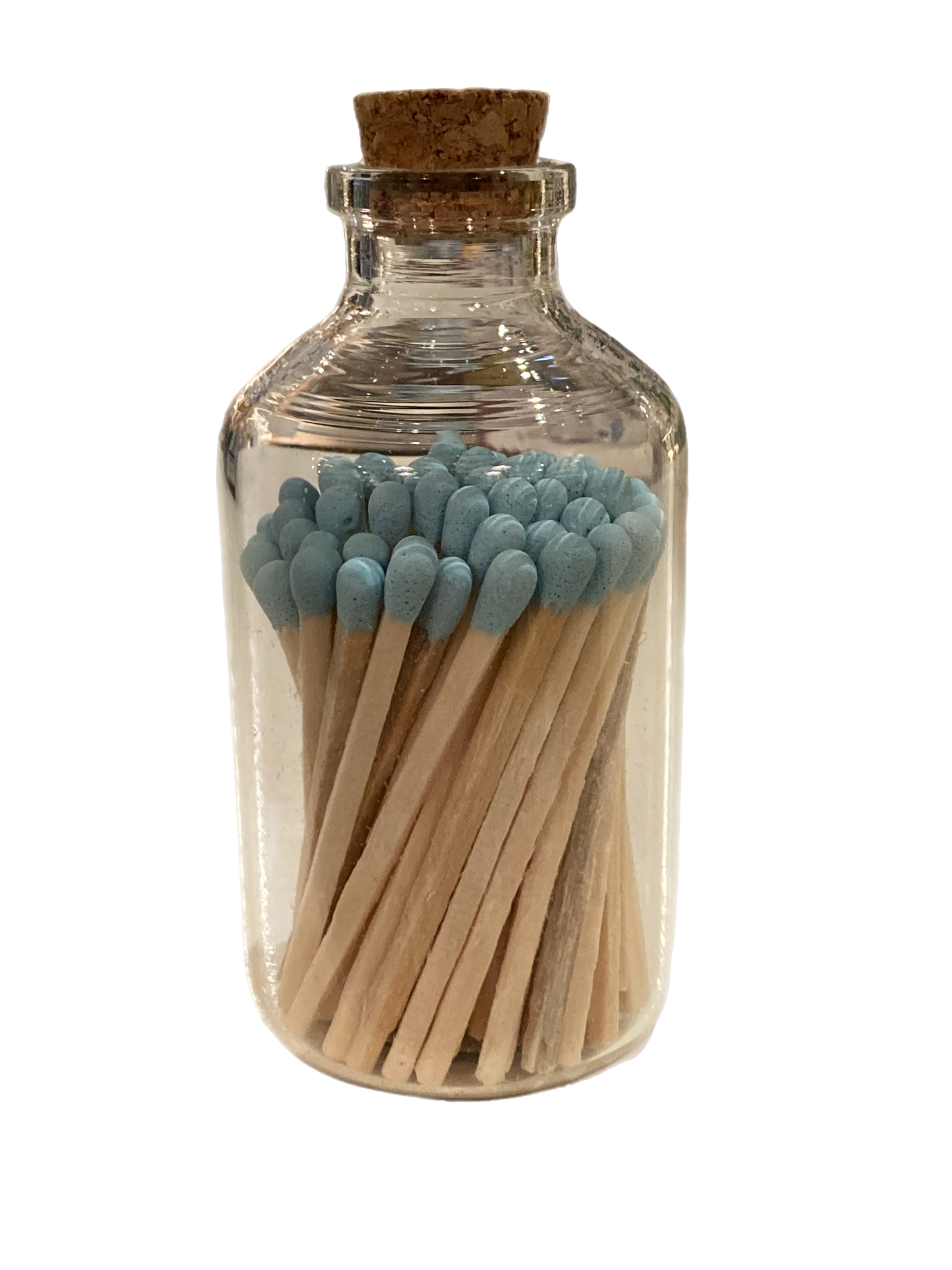 Teal Coloured Matches In Jar