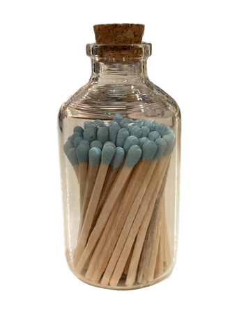 Teal Coloured Matches In Jar