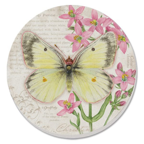 Yellow Butterfly Coasters, Set Of 4