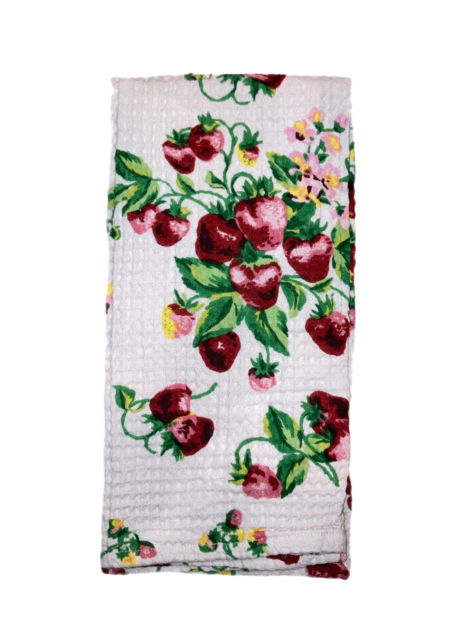 April Cornell Strawberry Basket Tea Towel - White, INDIVIDUALLY SOLD