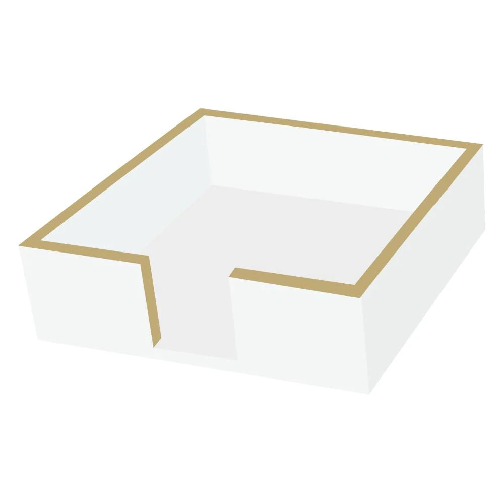 White And Gold Cocktail Napkin Holder