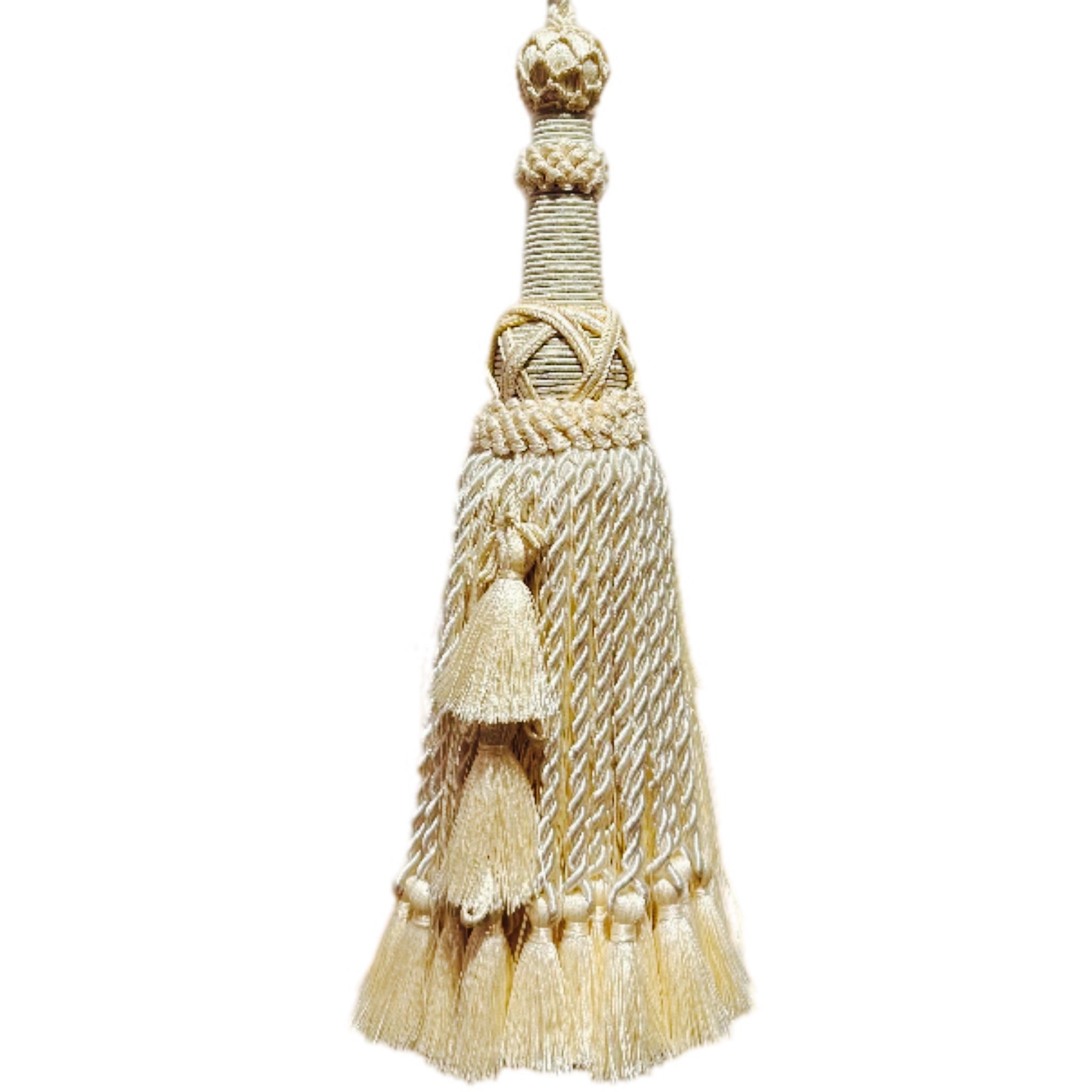 Large Cream Braided Tassel