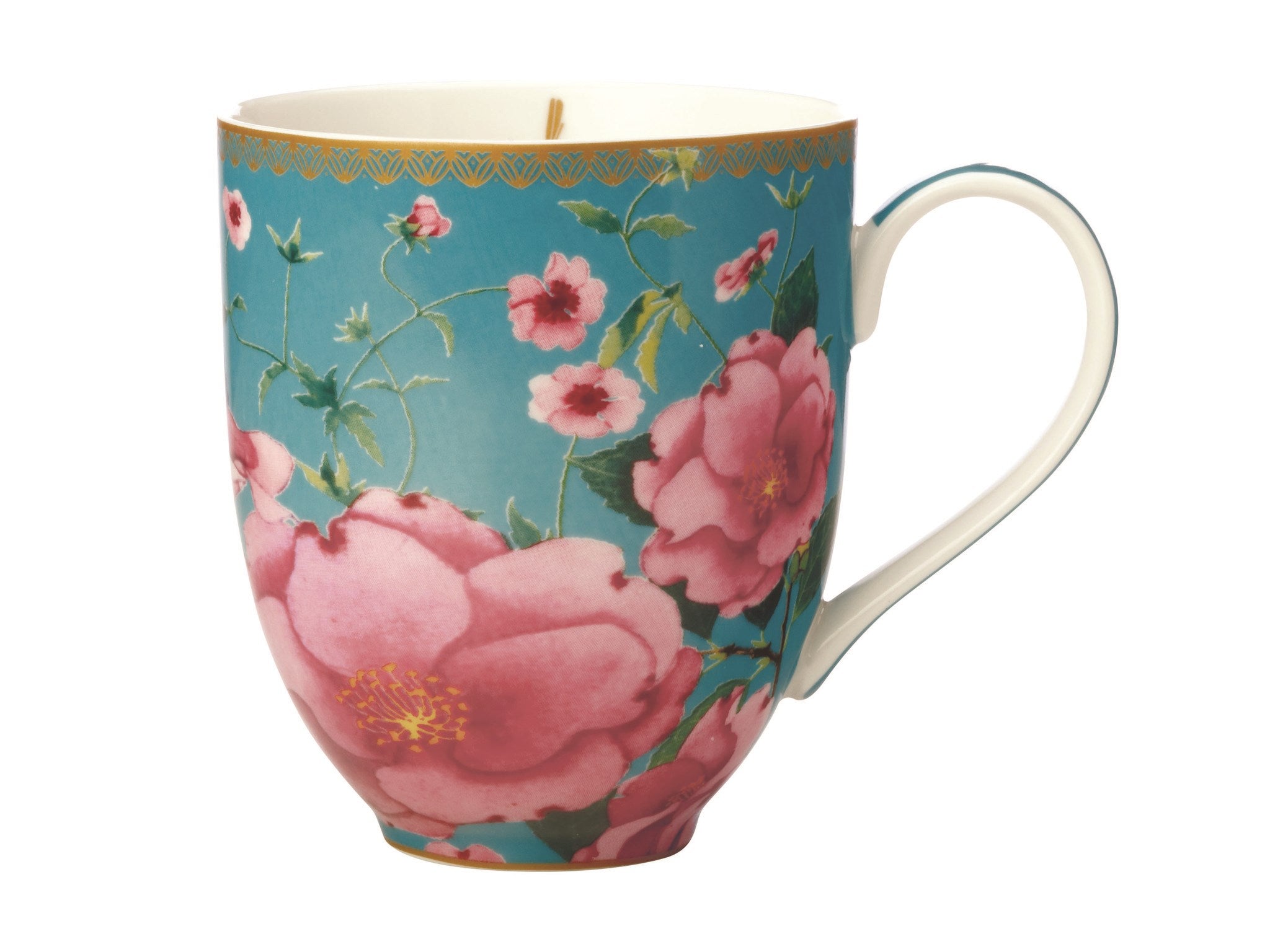Aqua Floral Mug
