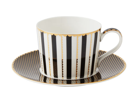 Black And Gold Teacup And Saucer
