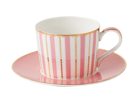 Pink And Gold Teacup And Saucer