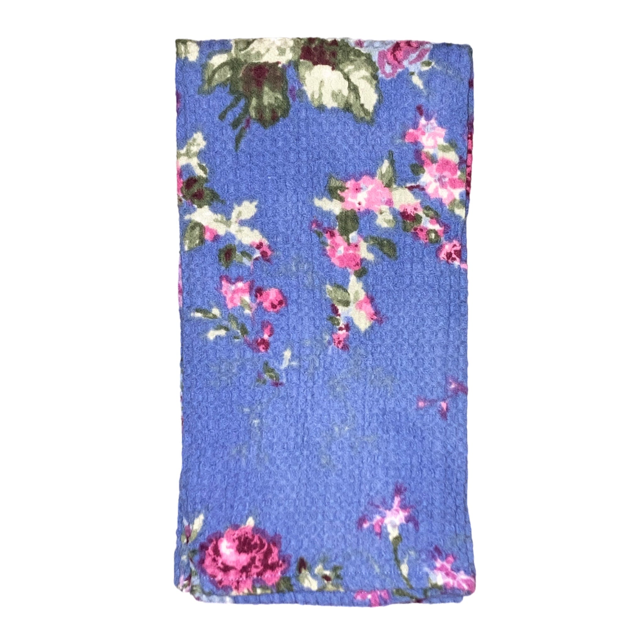 Wedgewood Blue Cottage Rose Tea Towel, INDIVIDUALLY SOLD