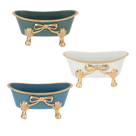 Assorted Bathtub With Bow Soap Dish, INDIVIDUALLY SOLD