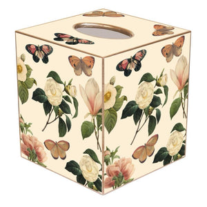 Flowers And Butterflies Tissue Box Cover