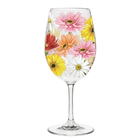 Gerbera Daisy Wine Glass