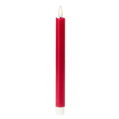 1" X 9.5" Taper Flameless Candle: Red