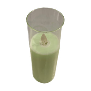 2" X 6" Slim Pillar Flameless Candle: Green