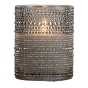 4" X 5" Grey Dotted Jar Pillar Flameless Candle
