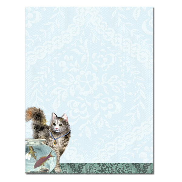 Cat With Fishbowl Notepad