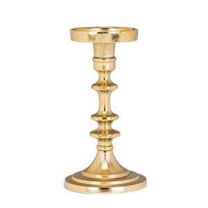 Gold Pillar Candle Holder - SMALL