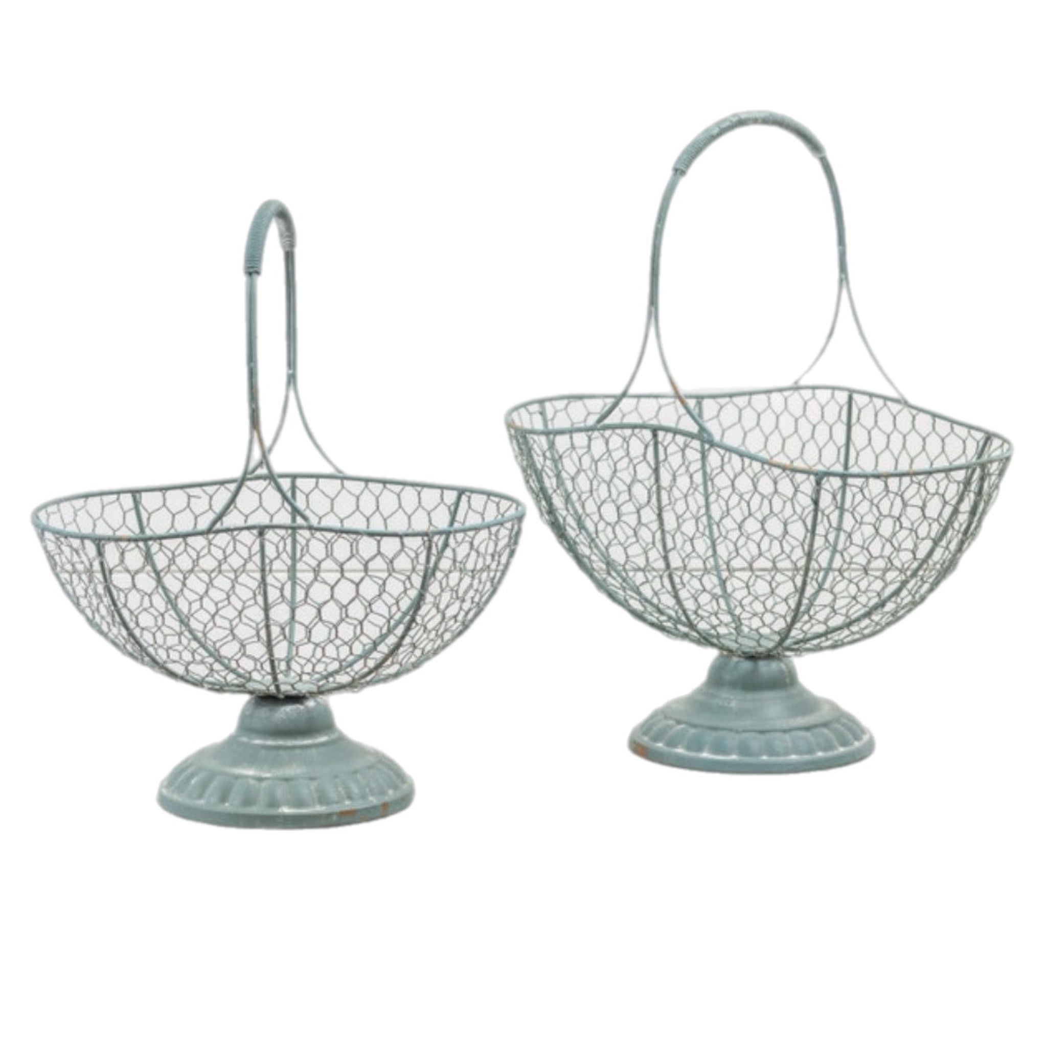 Assorted Green Pedestal Basket, INDIVIDUALLY SOLD