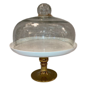 Gold Cake Plate With Dome