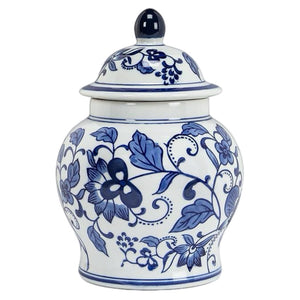 Decorative Blue Jar With Lid