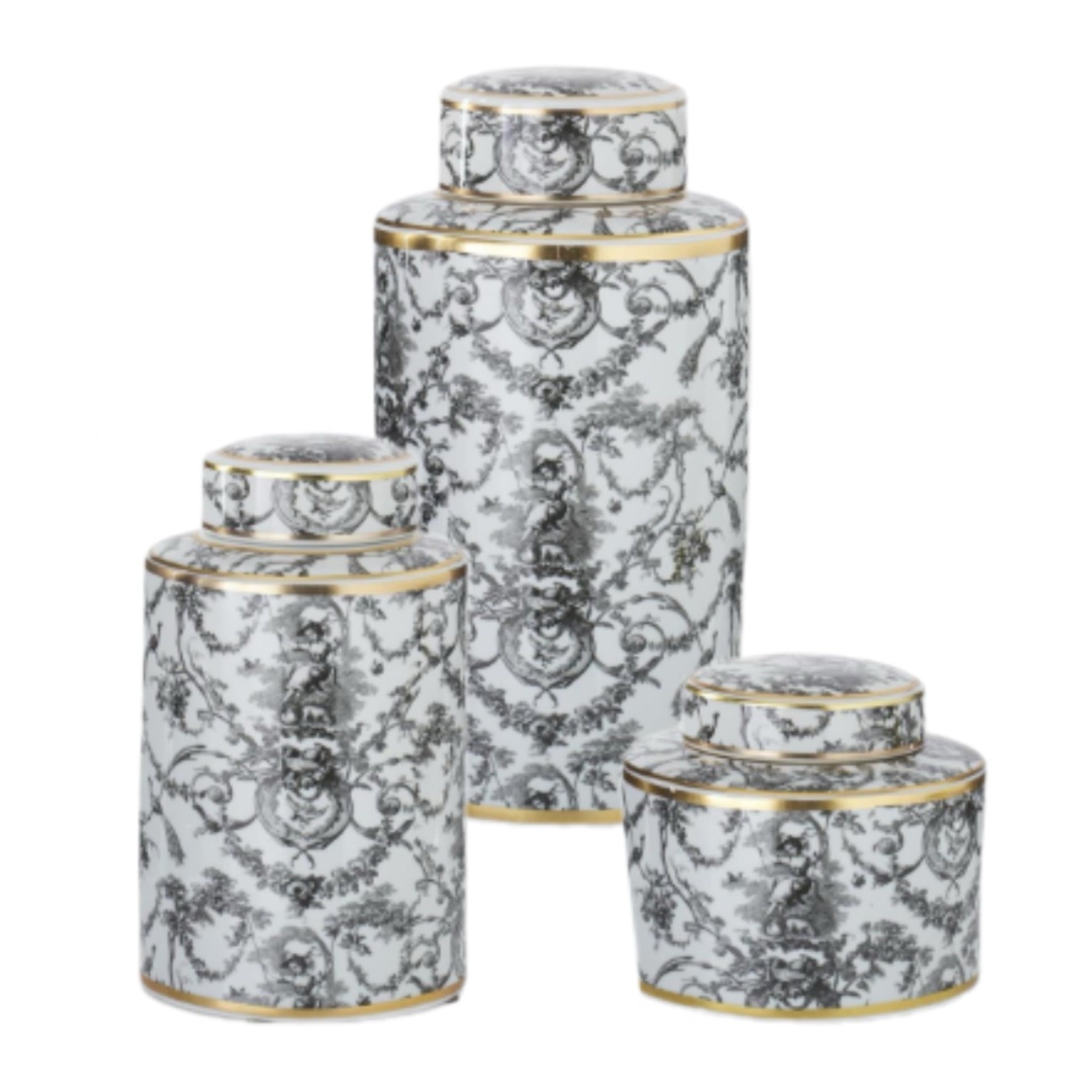 Assorted White And Gold Ginger Jar, INDIVIDUALLY SOLD