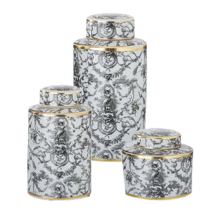 Assorted White And Gold Ginger Jar, INDIVIDUALLY SOLD