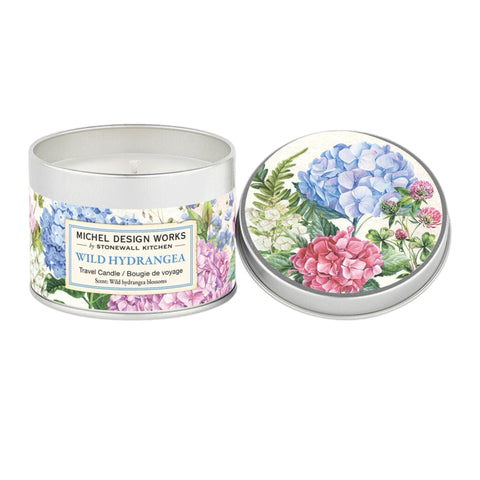 Wild Hydrangea Travel Soy Candle