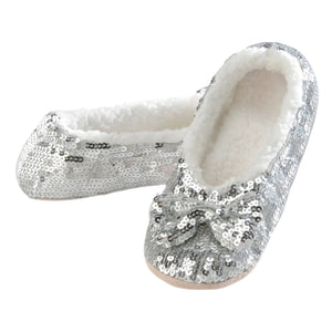 Classic Silver Sequin Slippers  LADIES SIZES