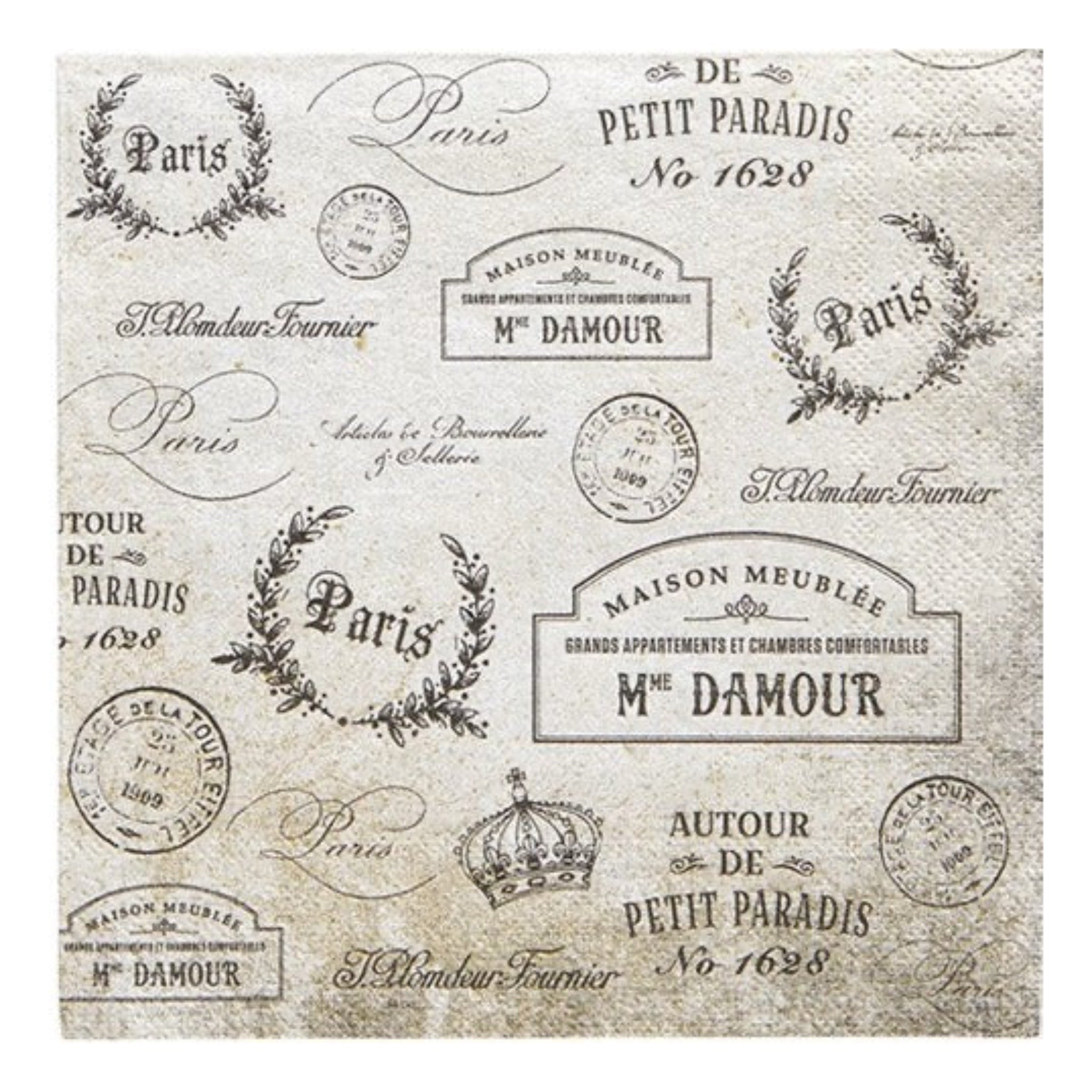 Luncheon Napkin: Paris Passport