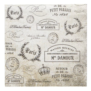 Luncheon Napkin: Paris Passport