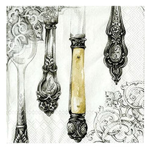 Luncheon Napkin: Silver Cutlery