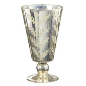 Silver Leaf Footed Vase