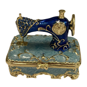 Blue Sewing Machine Trinket Box