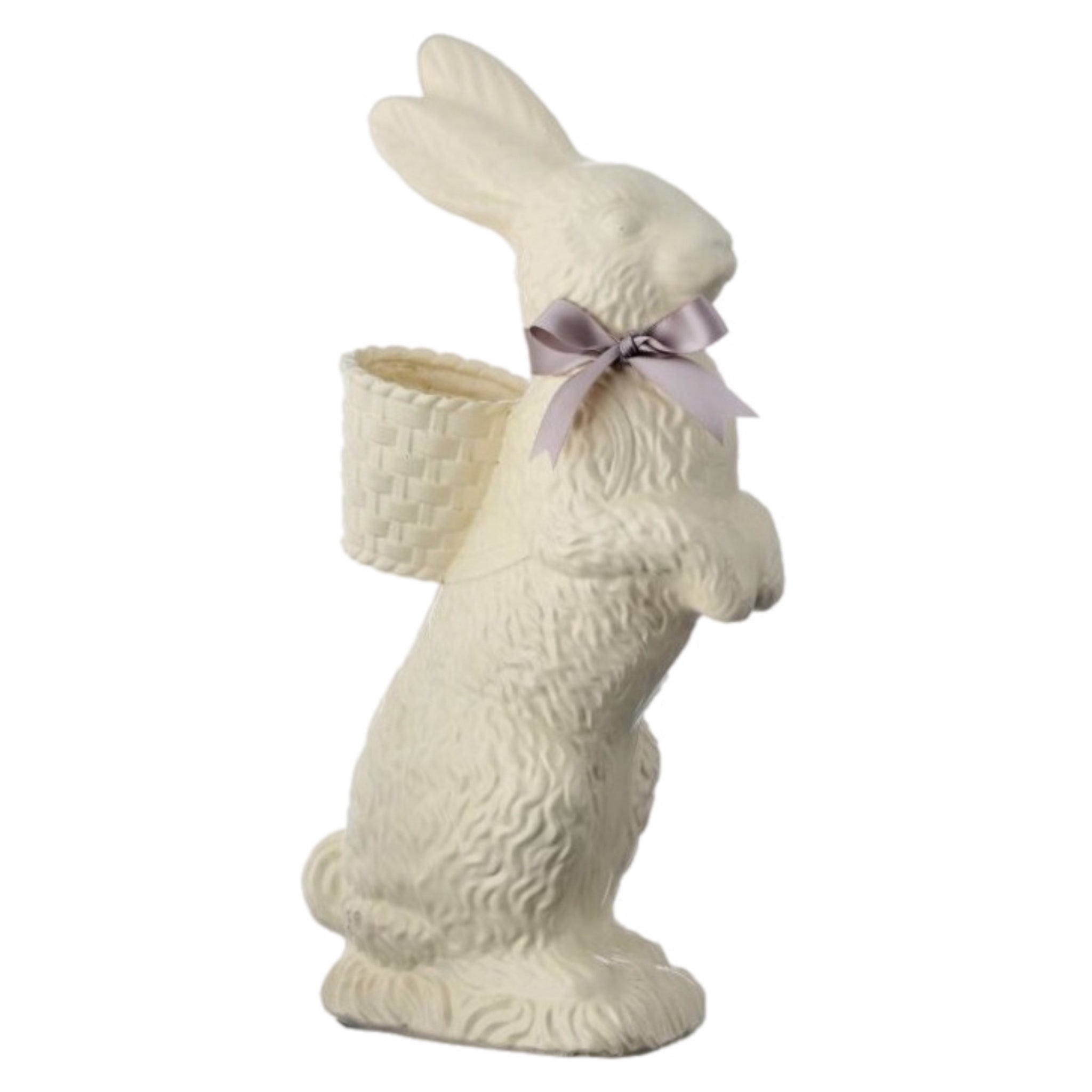 White Chocolate Bunny Standing Figurine - SMALL