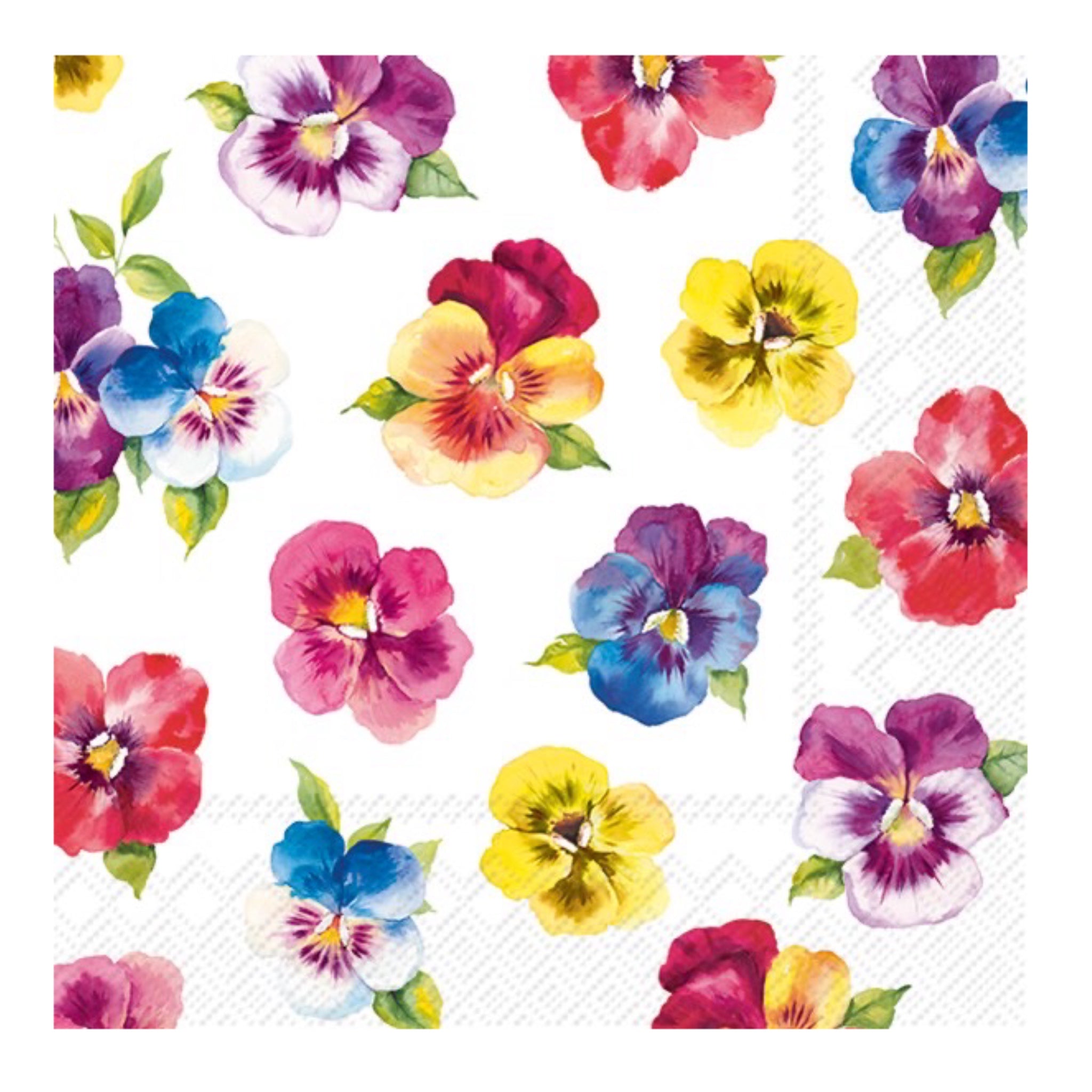 Luncheon Napkin: Peppy Pansies