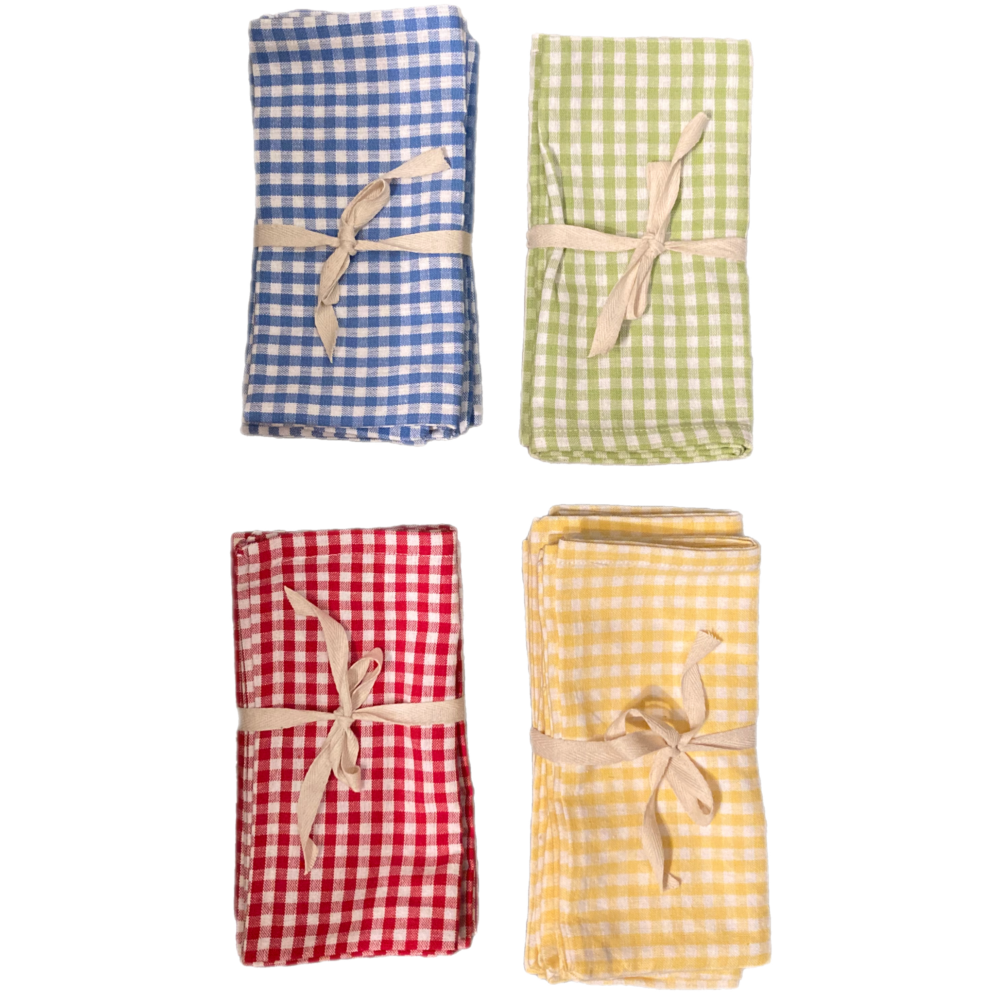 Assorted Checkered Linen Napkin Set Of 4, INDIVIDUALLY SOLD