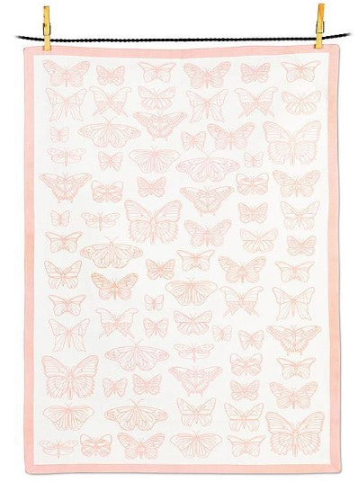 Pink Butterfly Tea Towel