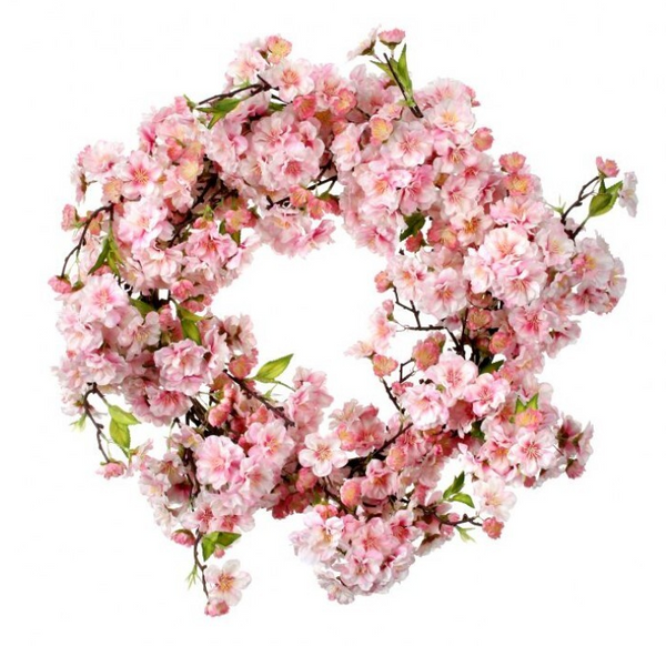 Assorted 20" Cherry Blossom Wreath, INDIVIDUALLY SOLD