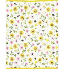 Flower & Bees Teatowel