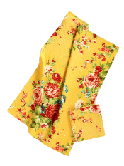 April Cornell Cottage Rose, Gold Tea Towel, INDIVIDUALLY SOLD