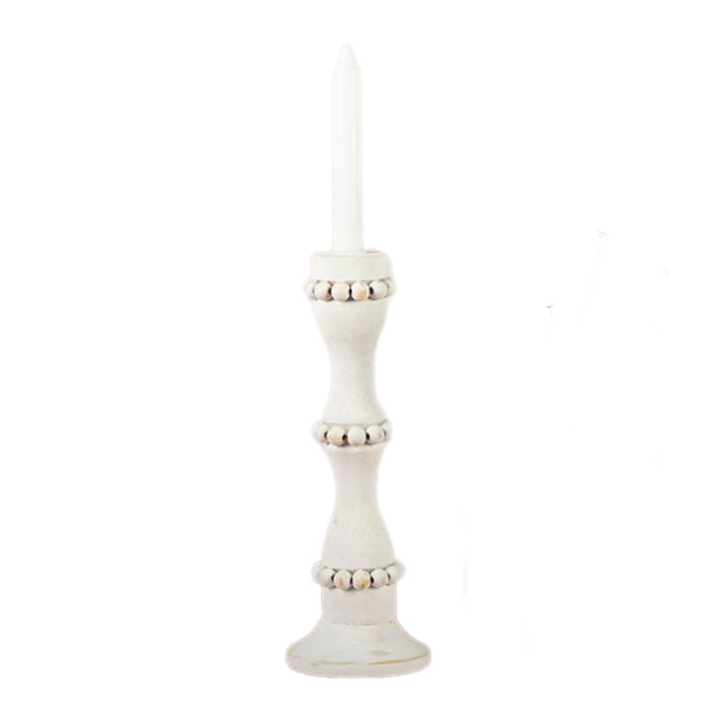 White Taper Candle Holder -LARGE