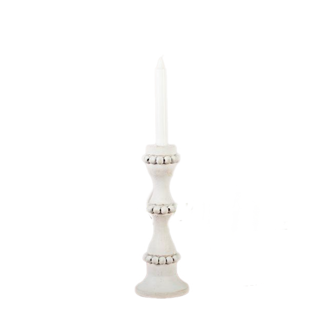 White Taper Candle Holder -SMALL