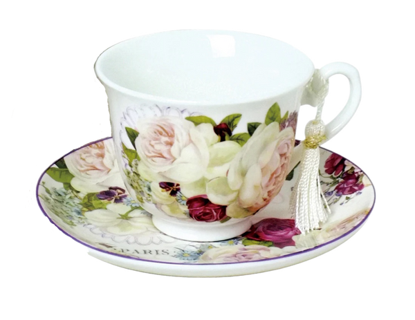 Country Rose Teacup And Saucer With Gift Box