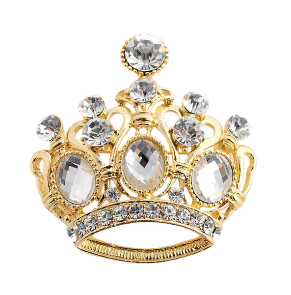 Gold Crown Brooch
